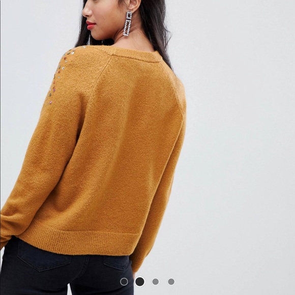 ASOS DESIGN Petite Sweater with Sequin - Picture 2 of 6